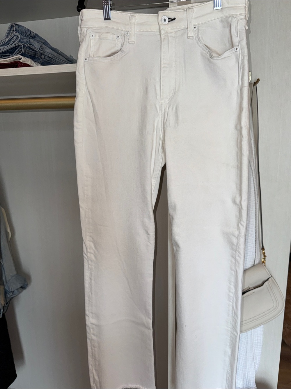Rag & Bone Cut Off Raw Hem high rise ankle flare pants Jeans size 29 size 8